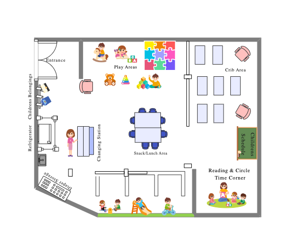 Floor Plan for Infant Classroom Design | EdrawMax Templates