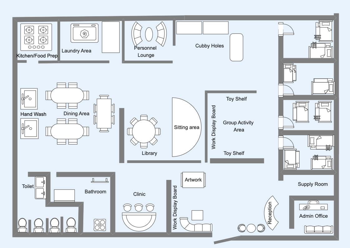 New Daycare Floor Plan Design EdrawMax Templates