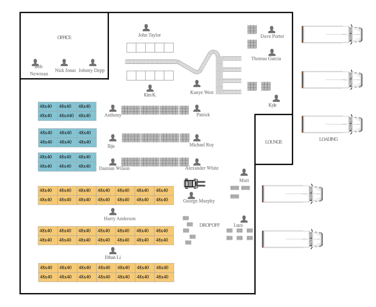 Warehouse Layout With Machines Design | EdrawMax Templates