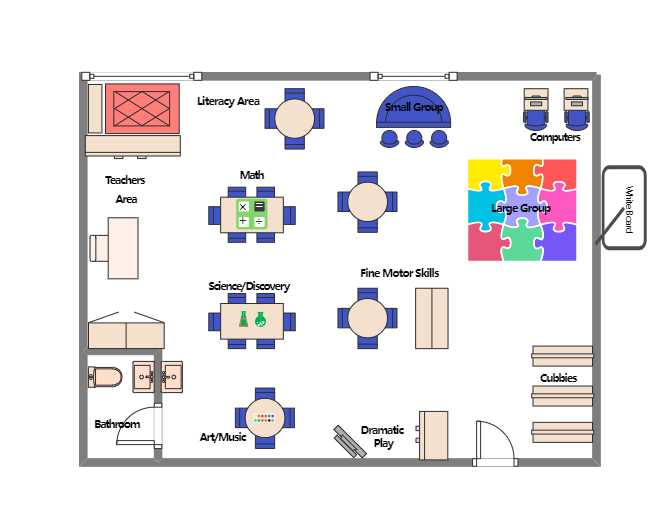 Kindergarten Classroom Layout | EdrawMax Template