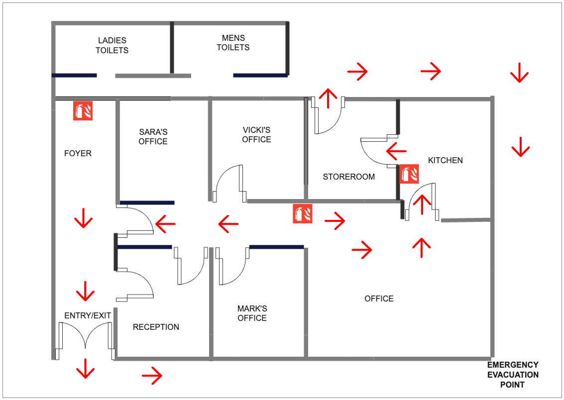 Floor Plan Showing Emergency Plan Points