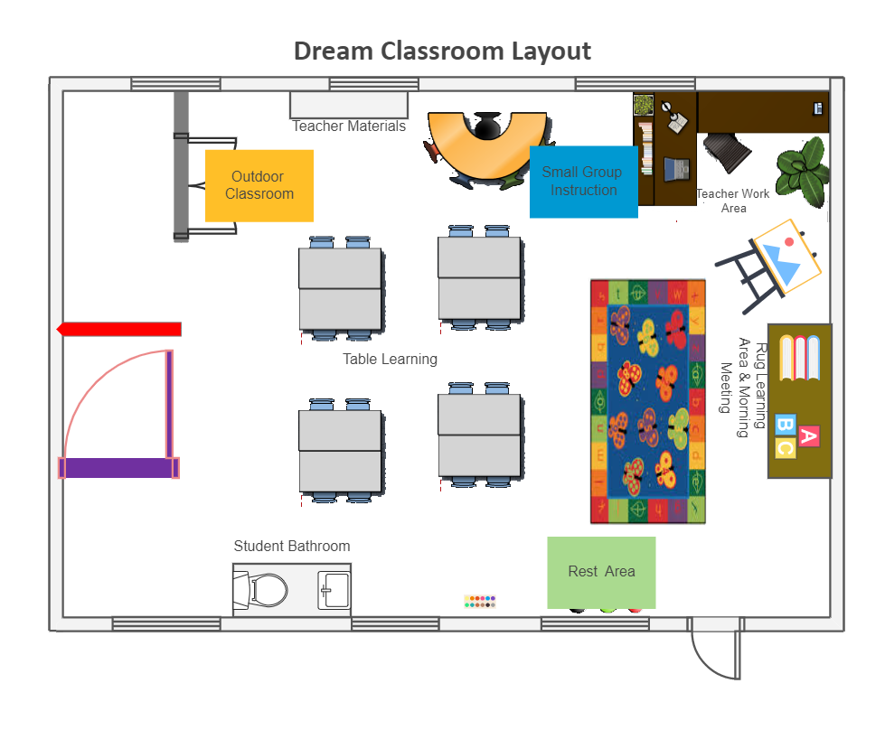 Vivid Classroom Layout | EdrawMax Template