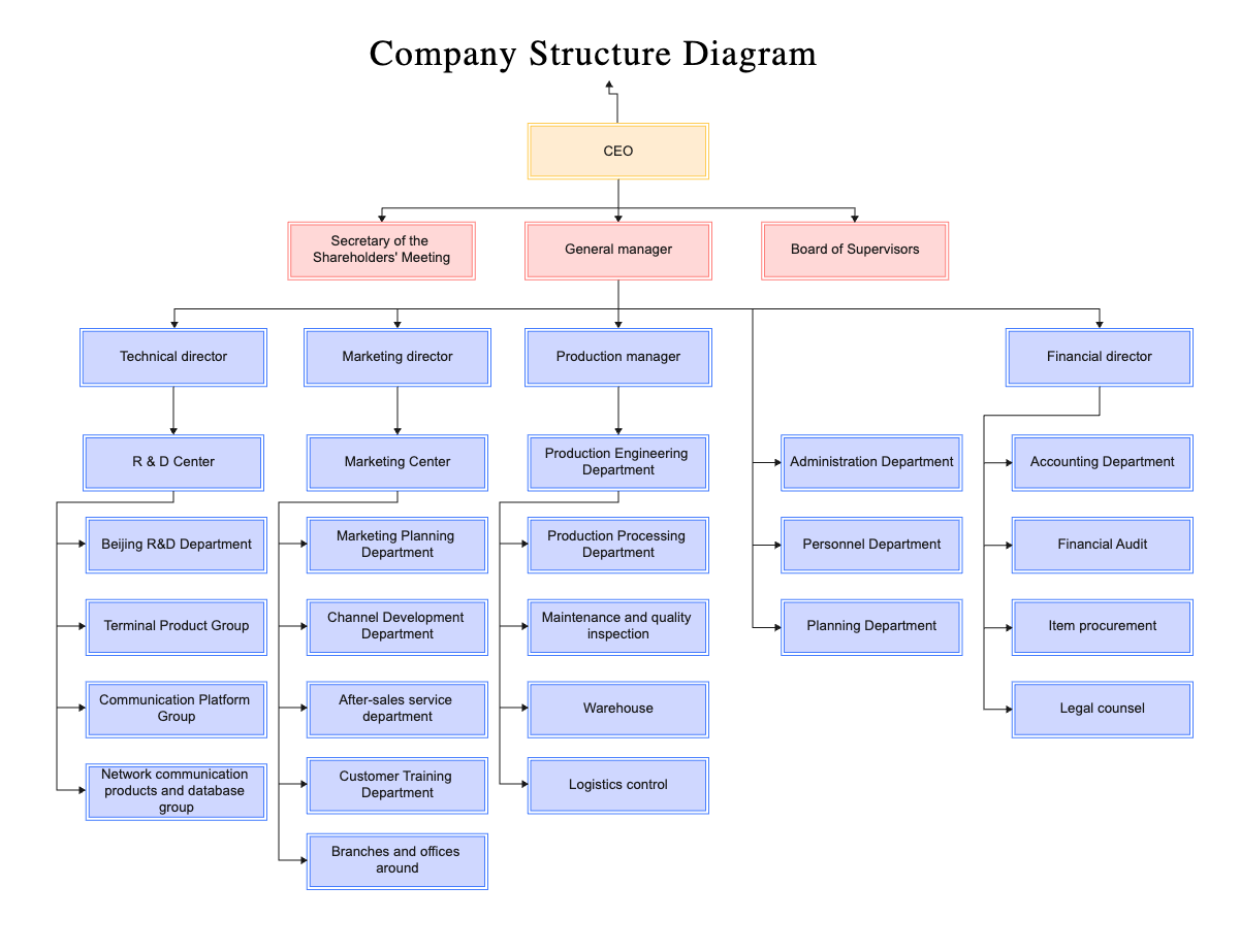 Detailed Company Structure Diagram