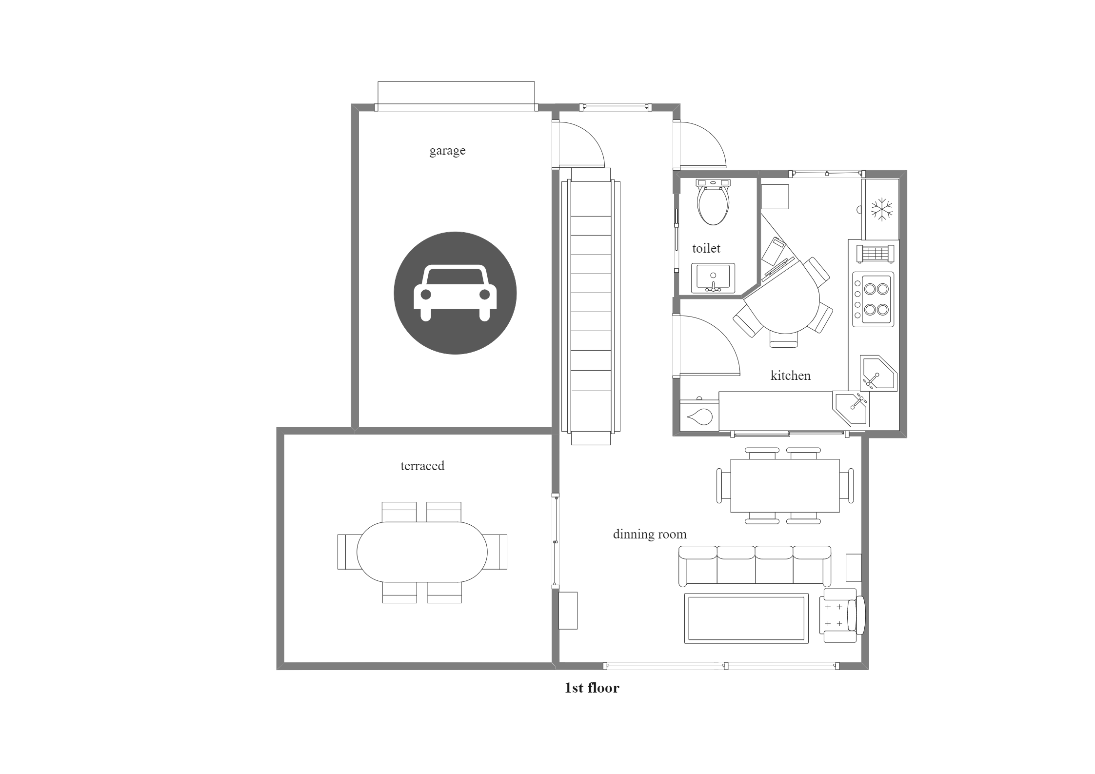 Neat Floor Plan for First Floor