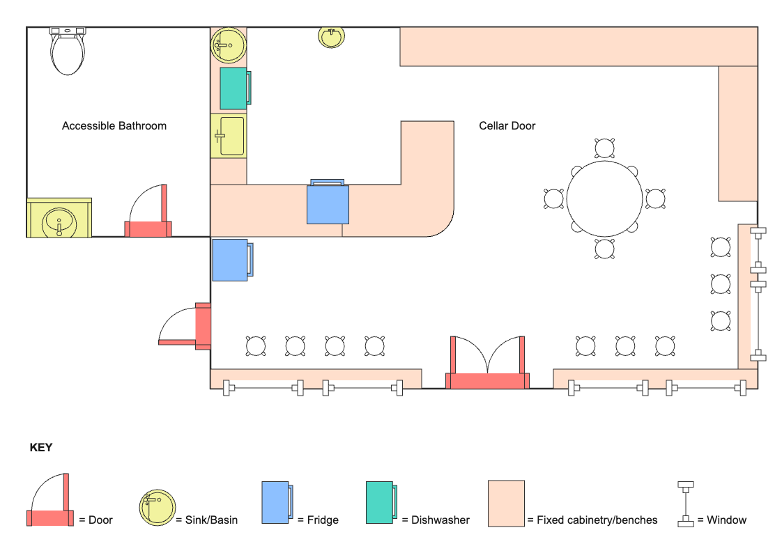 Floor Plan Example Illustrating Cellar Door