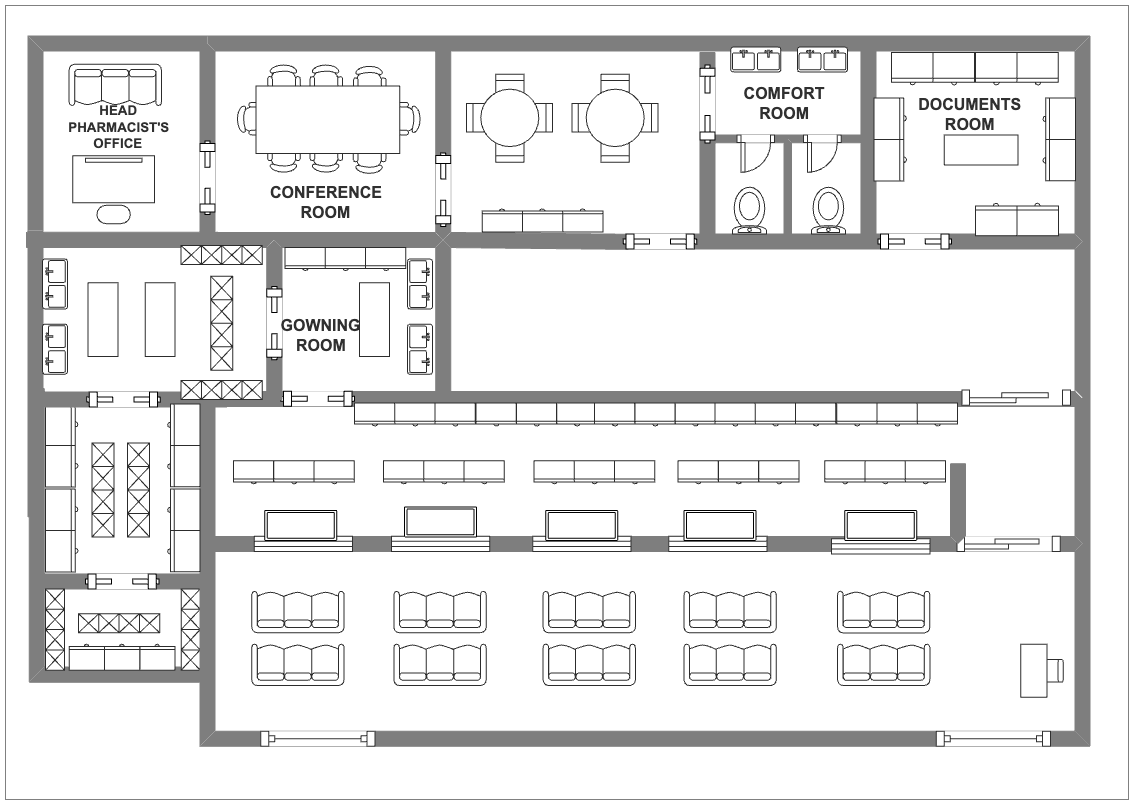 Floor Plan for Pharmacy With Product Display