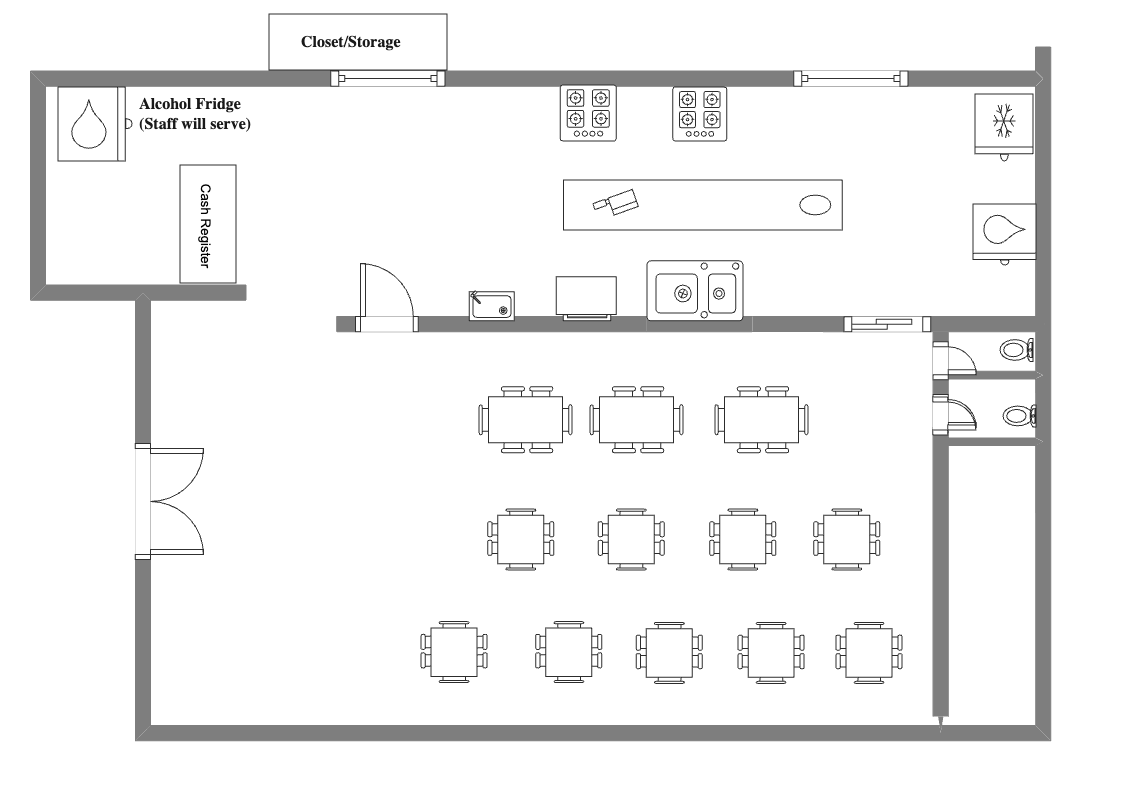 Restaurant Floor Plan Design For Restaurant With Cold Storage