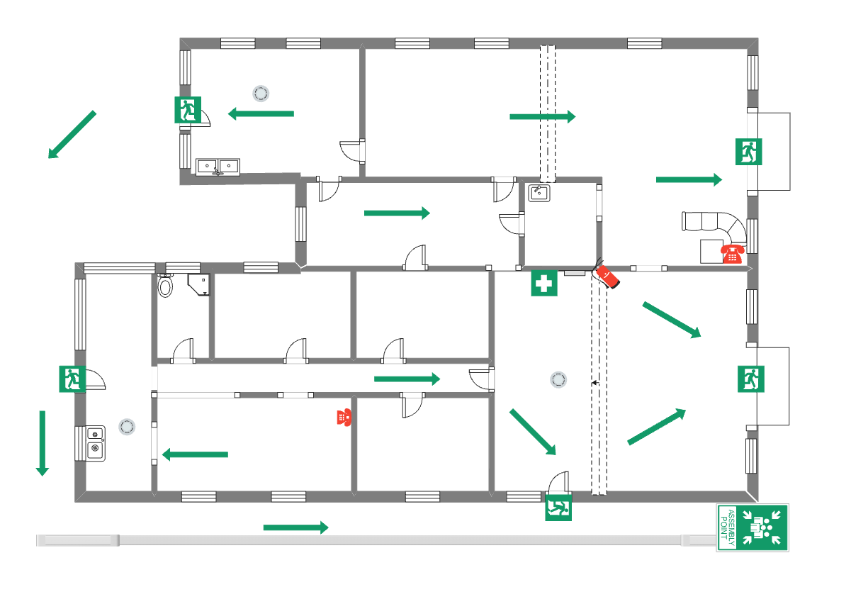Shop Floor Plan With Emergency Exit Layout