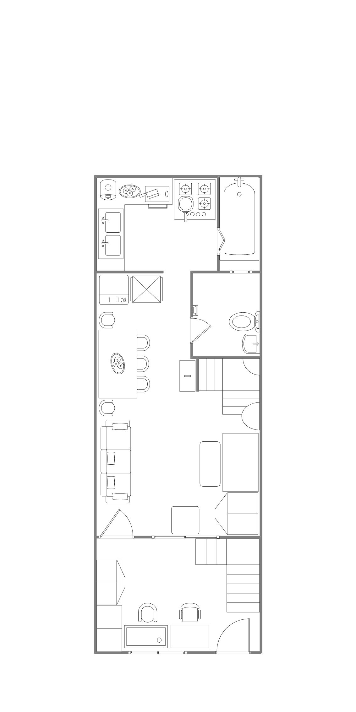 Home Plan Design With Bedroom and Restoom