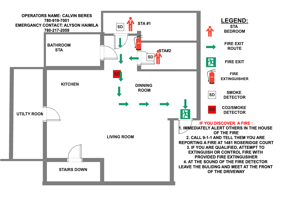 Floor Plan With Emergency Contact Details EdrawMax Templates