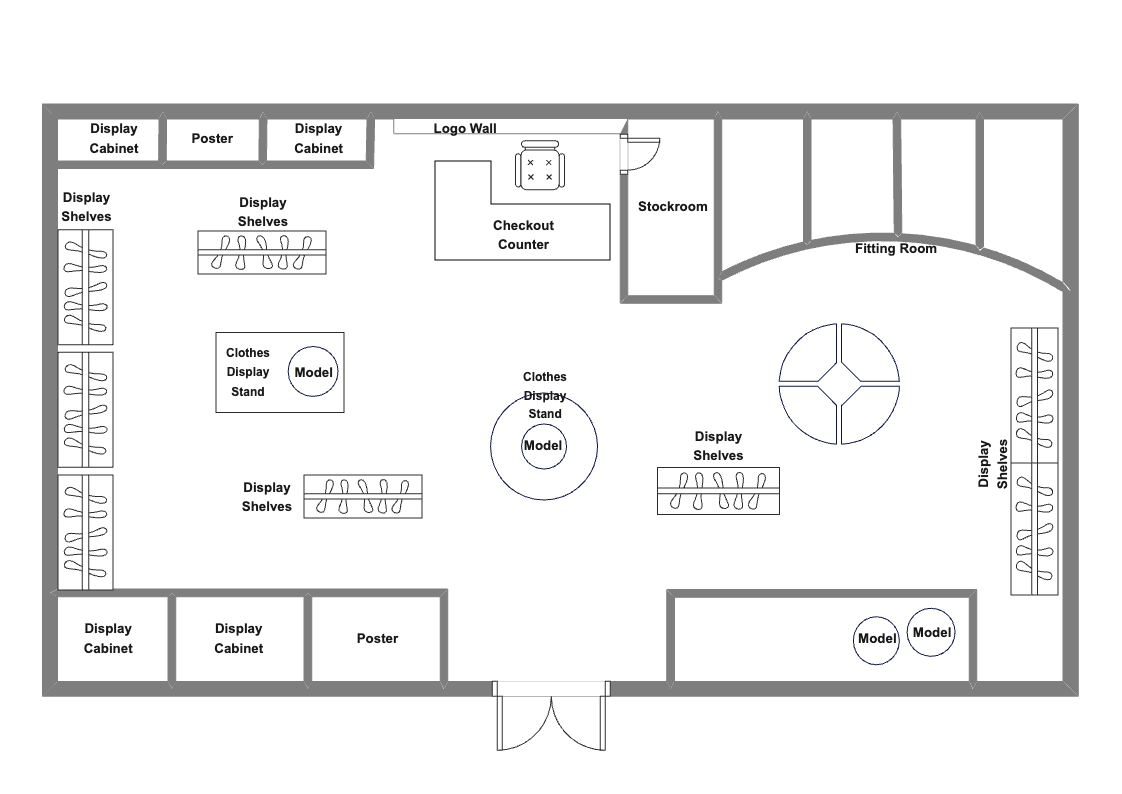 Floor Plan for Clothing Store Example | EdrawMax Templates