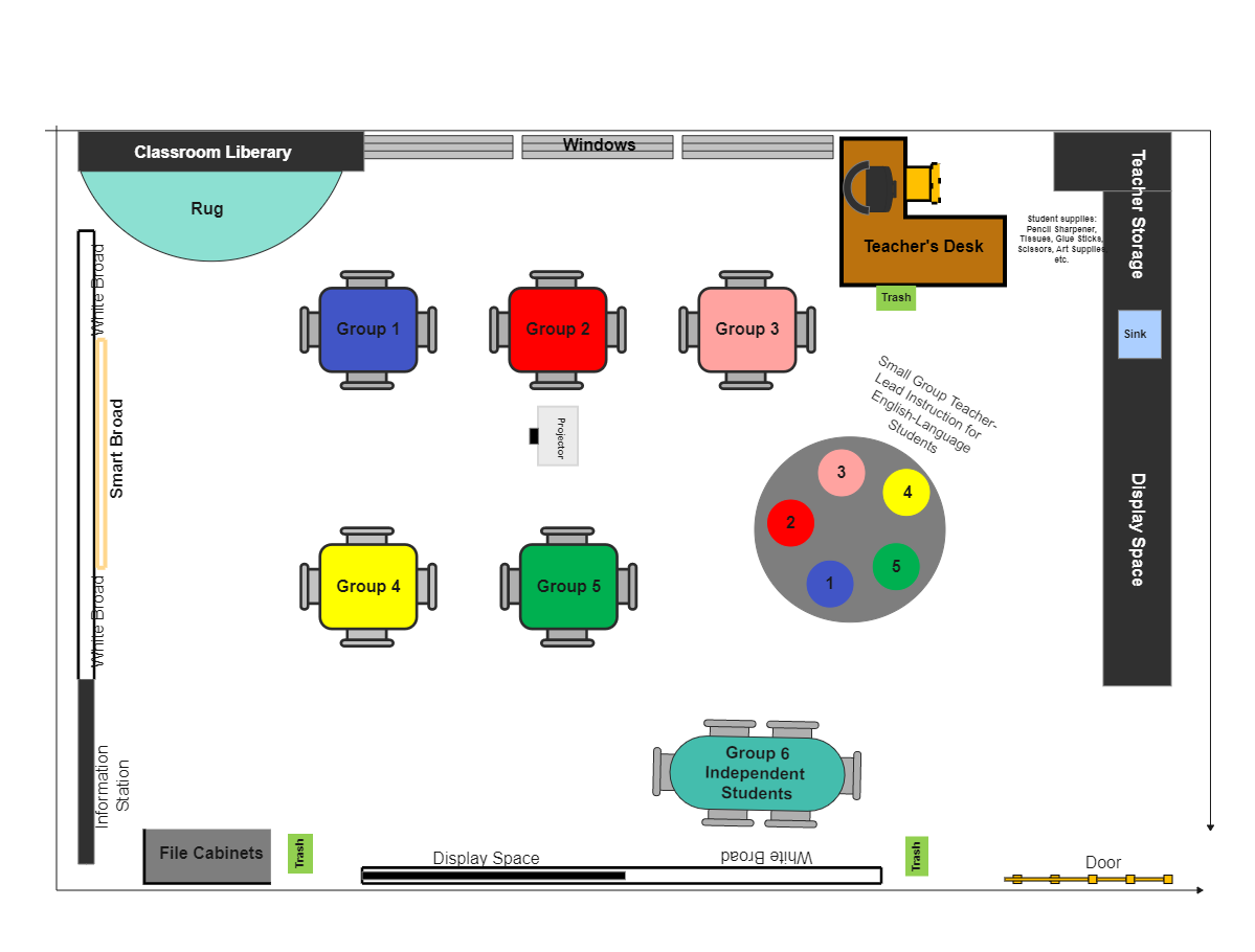 Colorful Classroom Layout Management | EdrawMax Template