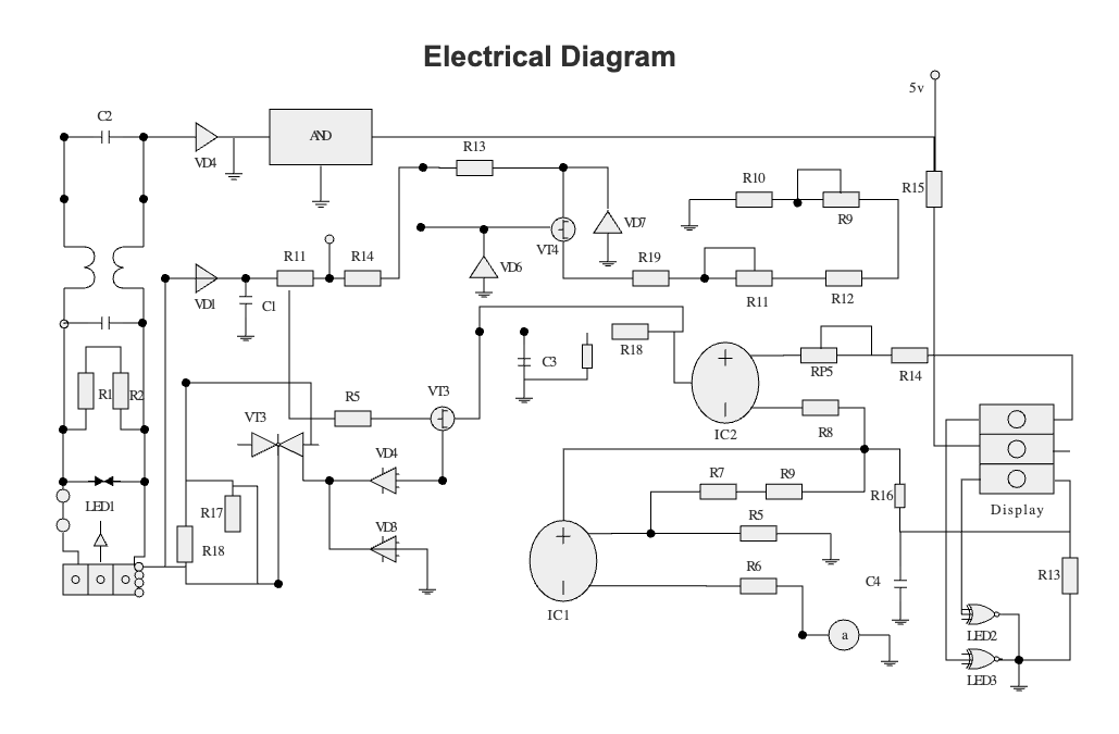 Electrical Diagram With Diodes and AND Gate