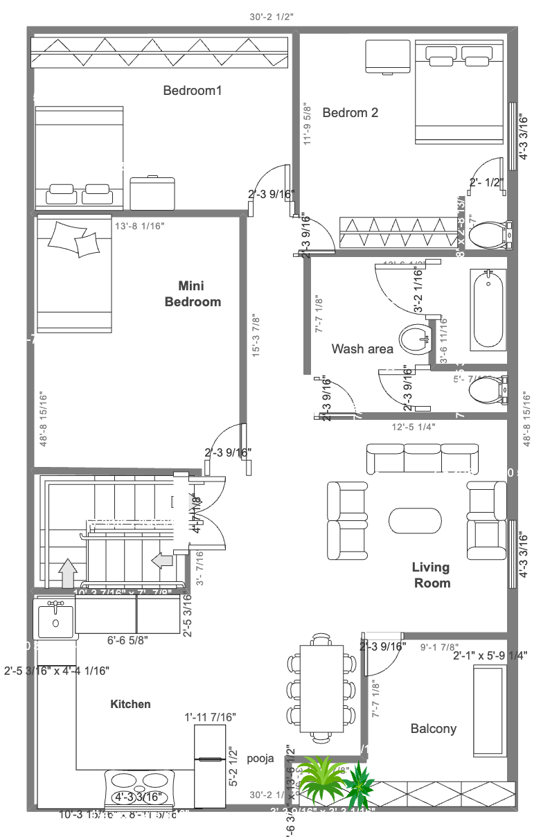 First Floor House Plan With Mini Bedroom