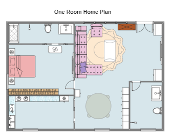 One Room Home Plan