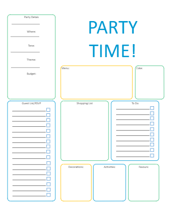 Blank Party Planner