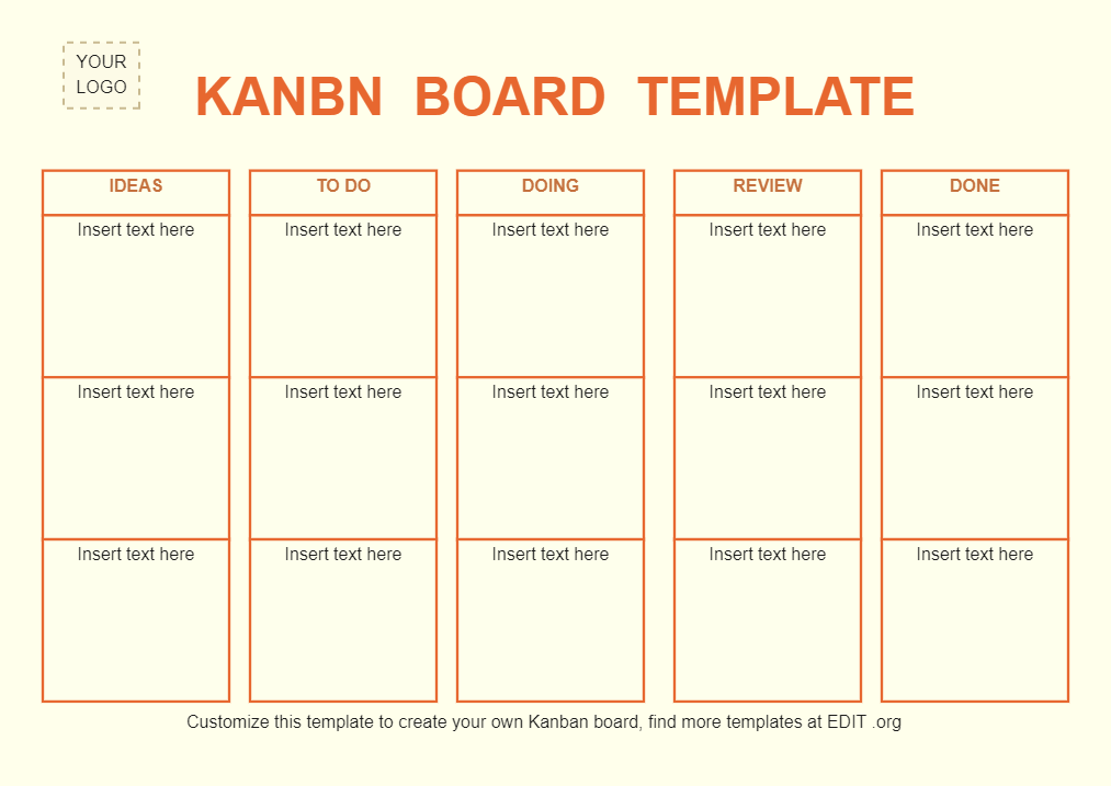 Printable Kanban Board