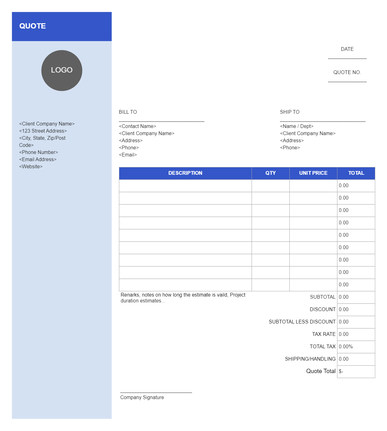 Free Google Docs Quote Templates Edit I Download Saldoinvoice lupon