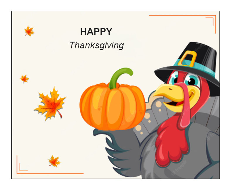 Happy Thanksgiving Day Funny Cartoon Character