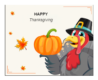Happy Thanksgiving Day Funny Cartoon Character