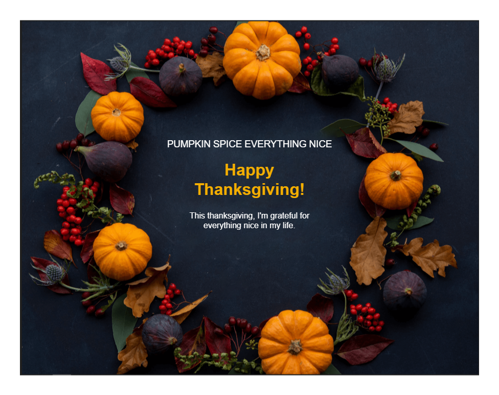 Pumpkin Spice Thanksgiving Card Template