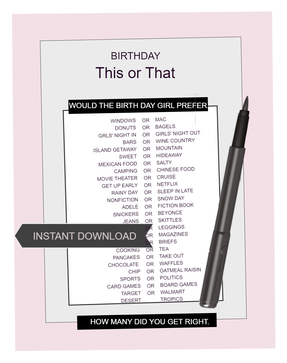 Birthday This Or That Questions Online Templates