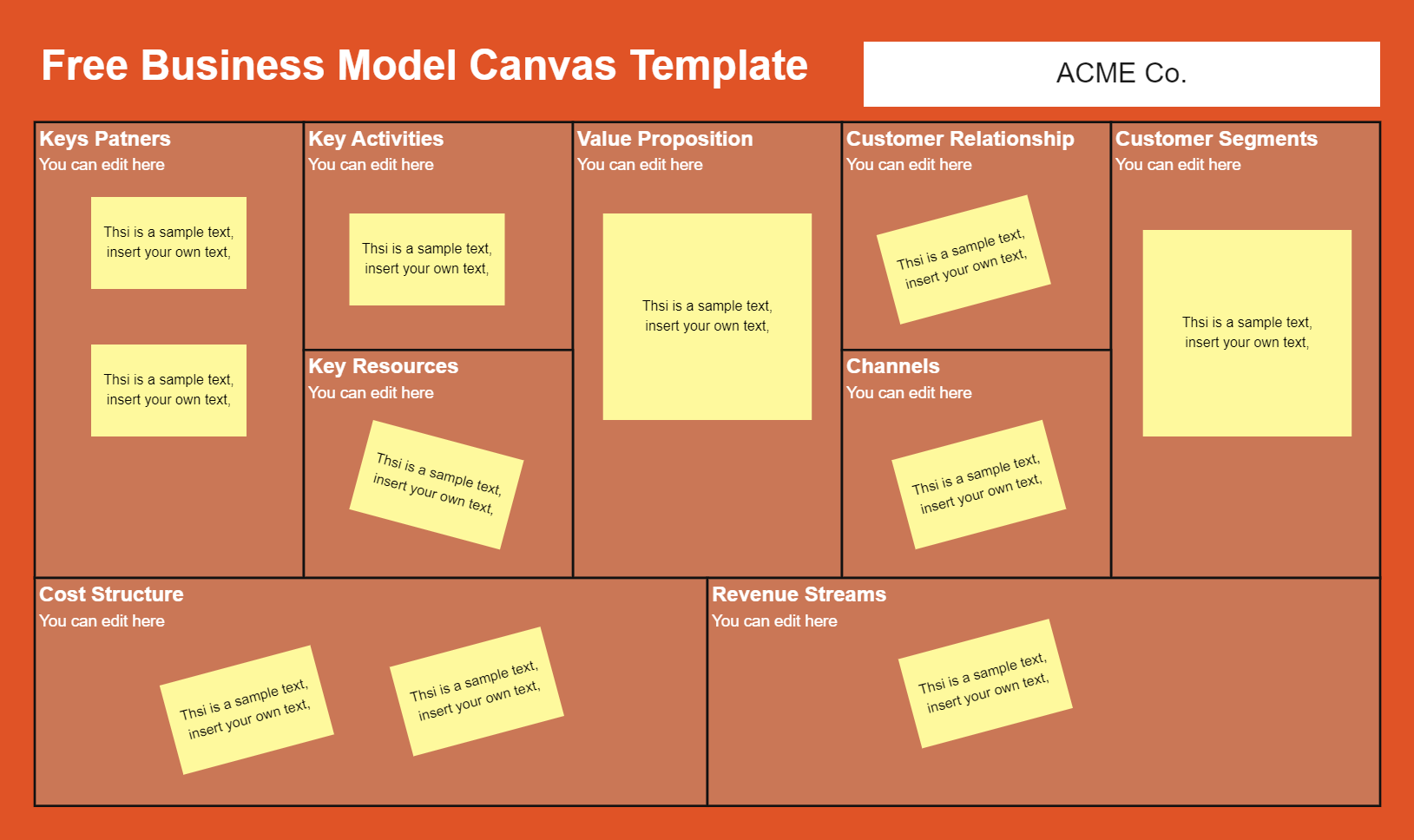 Business Canvas Templates For PowerPoint