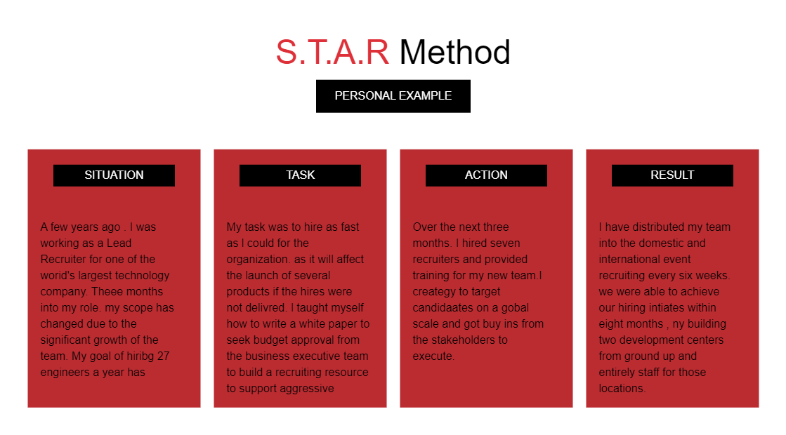 Star Interview Examples