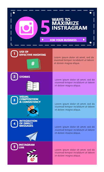 5 Ways to Improve Business Through Instagram Infographic