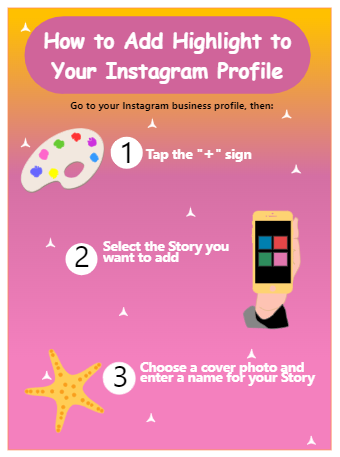 How to Add Highlight to Instagram Profile Infographic