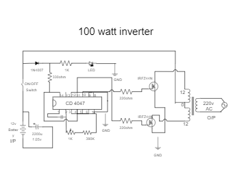 100 Watt Inverter Circuit Diagram