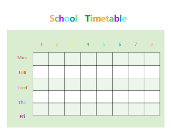 Blank School Schedule