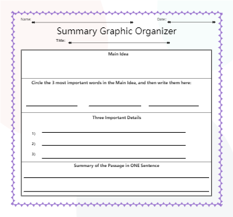 Summary Graphic Organizers