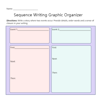 Sequence Writing Graphic Organizer Worksheet | EdrawMax Templates