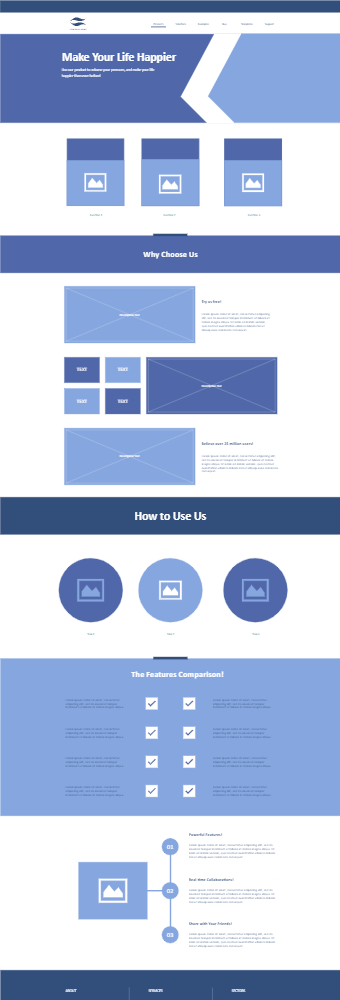 Home Page Wireframe Design