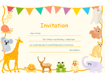 Birthday Invitation Card Example