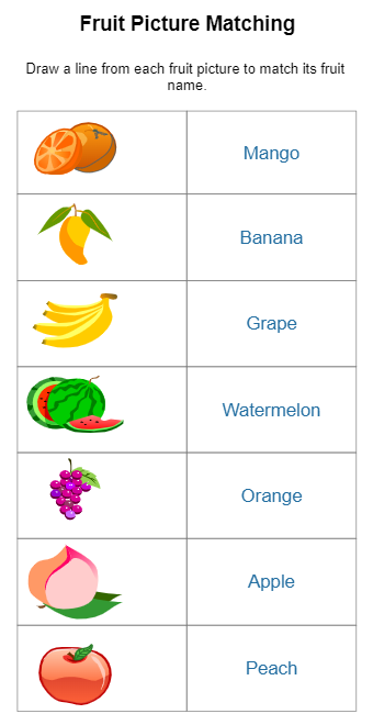 水果工作表