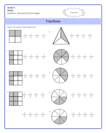 Grade 5 Math Worksheet