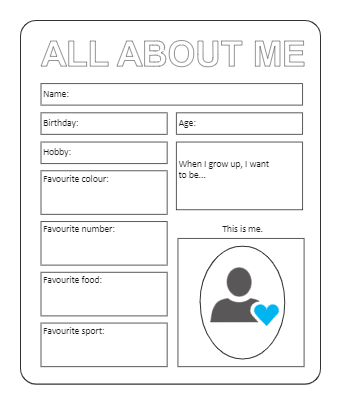All About Me Worksheet Template