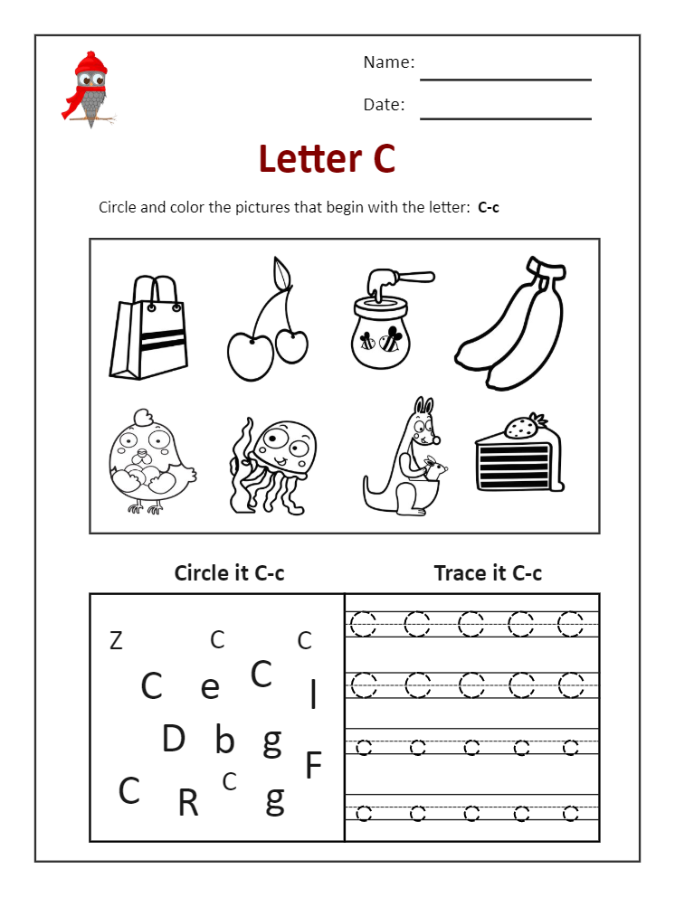 Letter C Worksheet EdrawMax Template