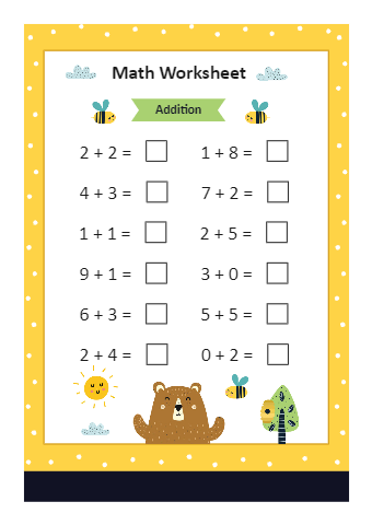 Math Worksheet Addition