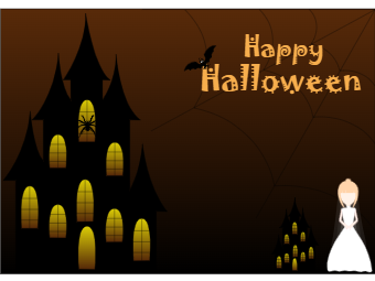 Halloween Card with Haunted Castle