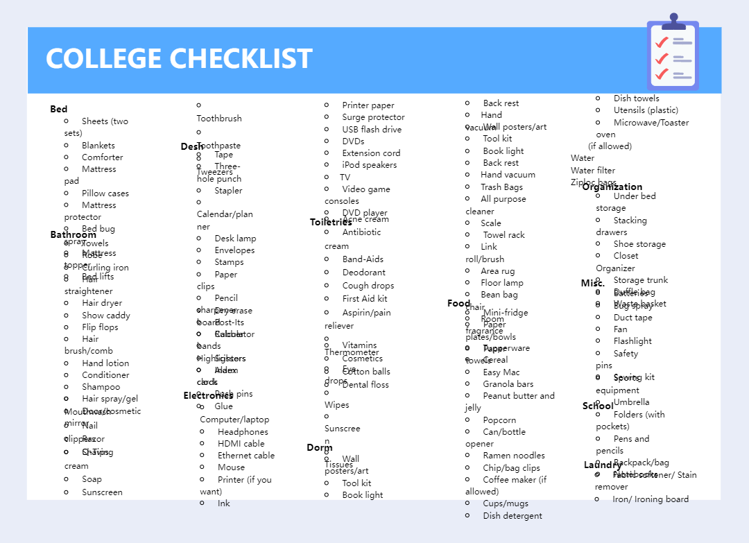 College Checklist