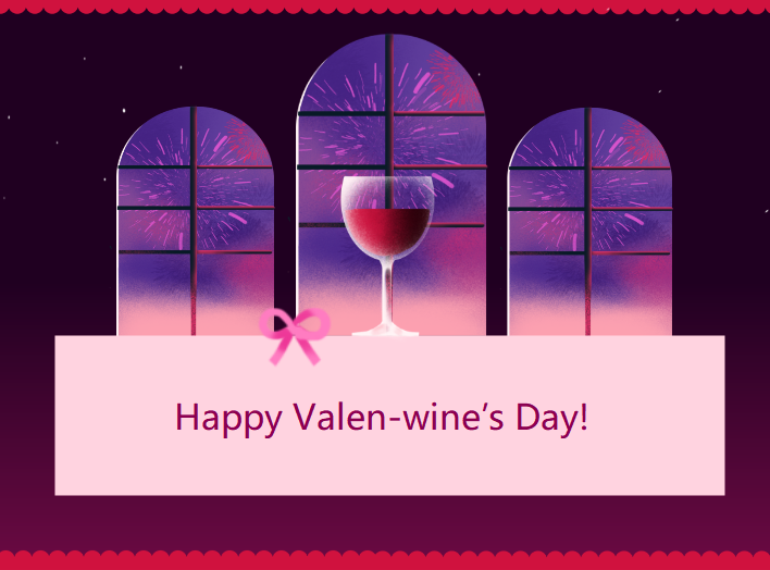 Valentine Wine Card