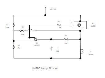 LM395 Lamp Flasher Circuit Diagram