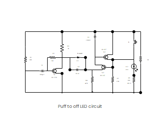 Puff-to-Off LED Circuit Diagram