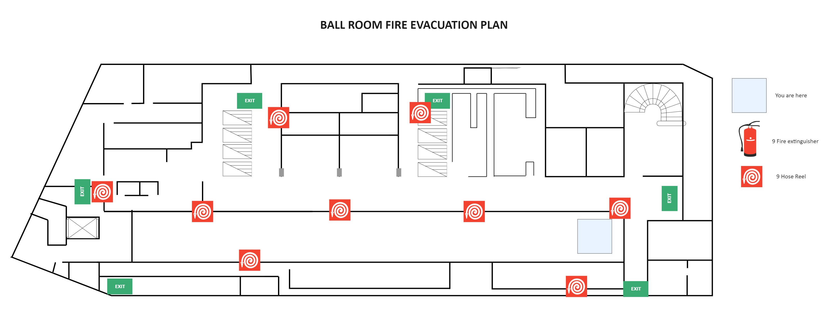 Ballroom Evacuation Plan | EdrawMax Template