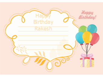 Birthday Greeting Card Template for Rakesh