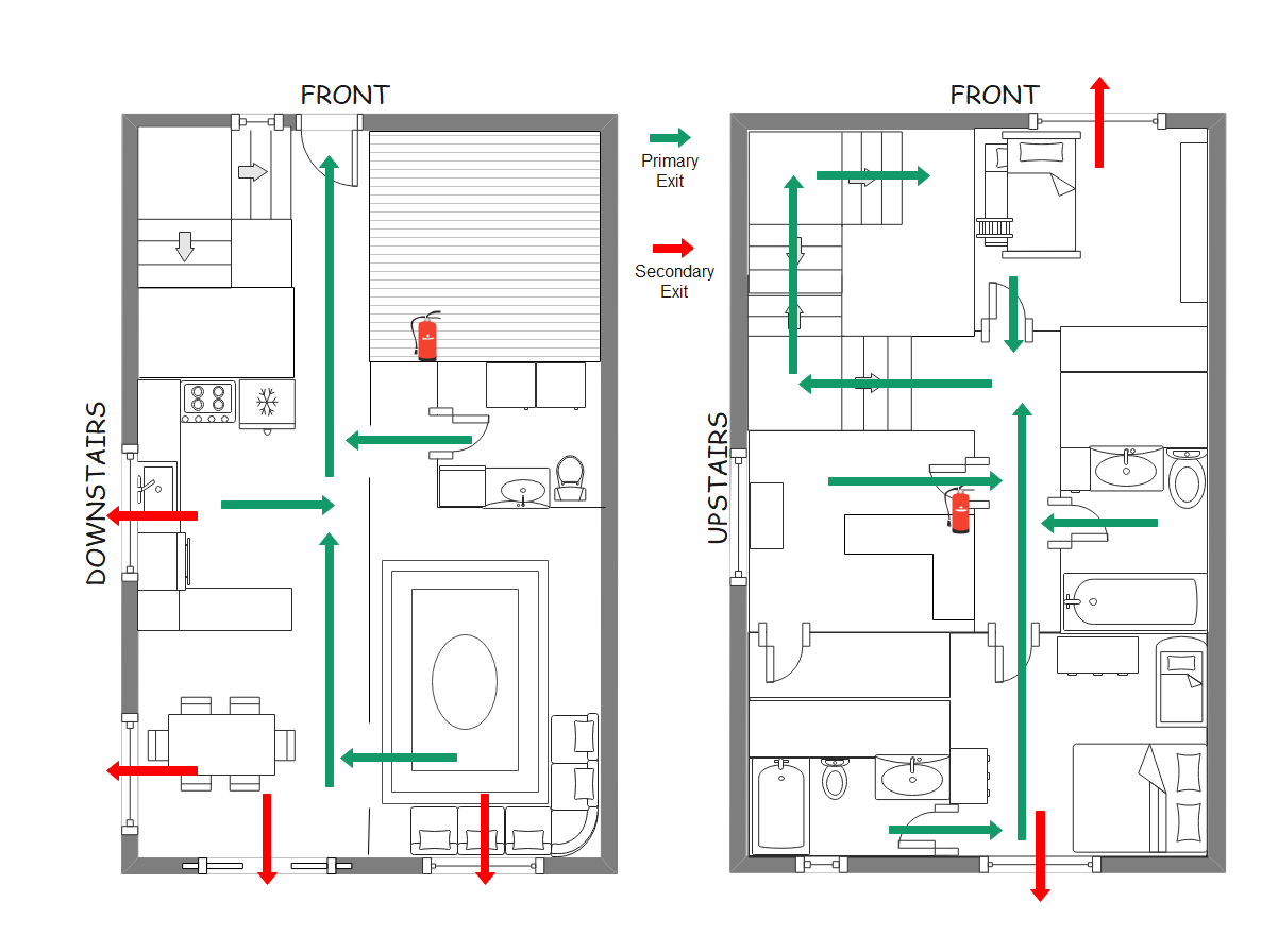 Fire Escape Plan Templates EdrawMax Free Editable