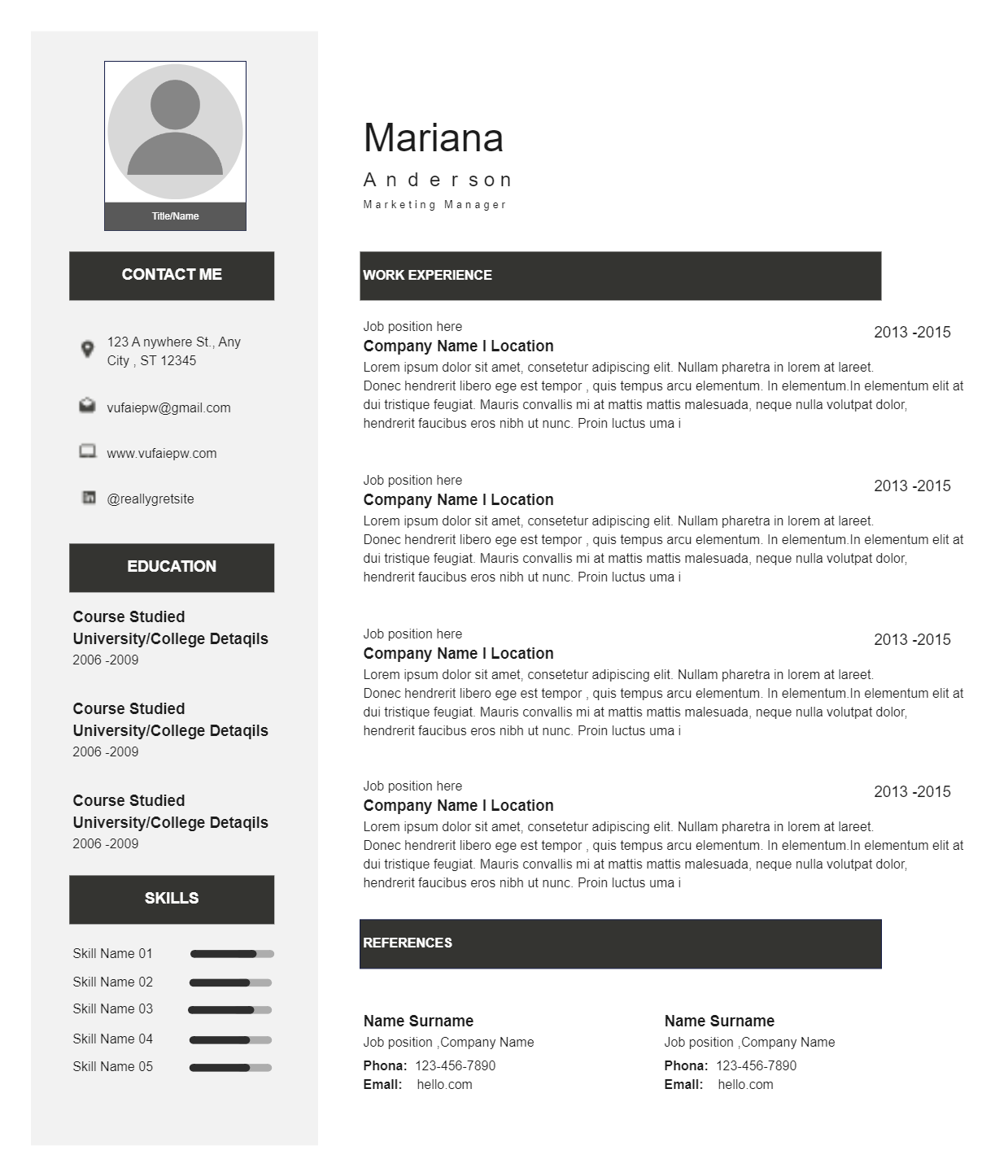 Minimalist CV Resume